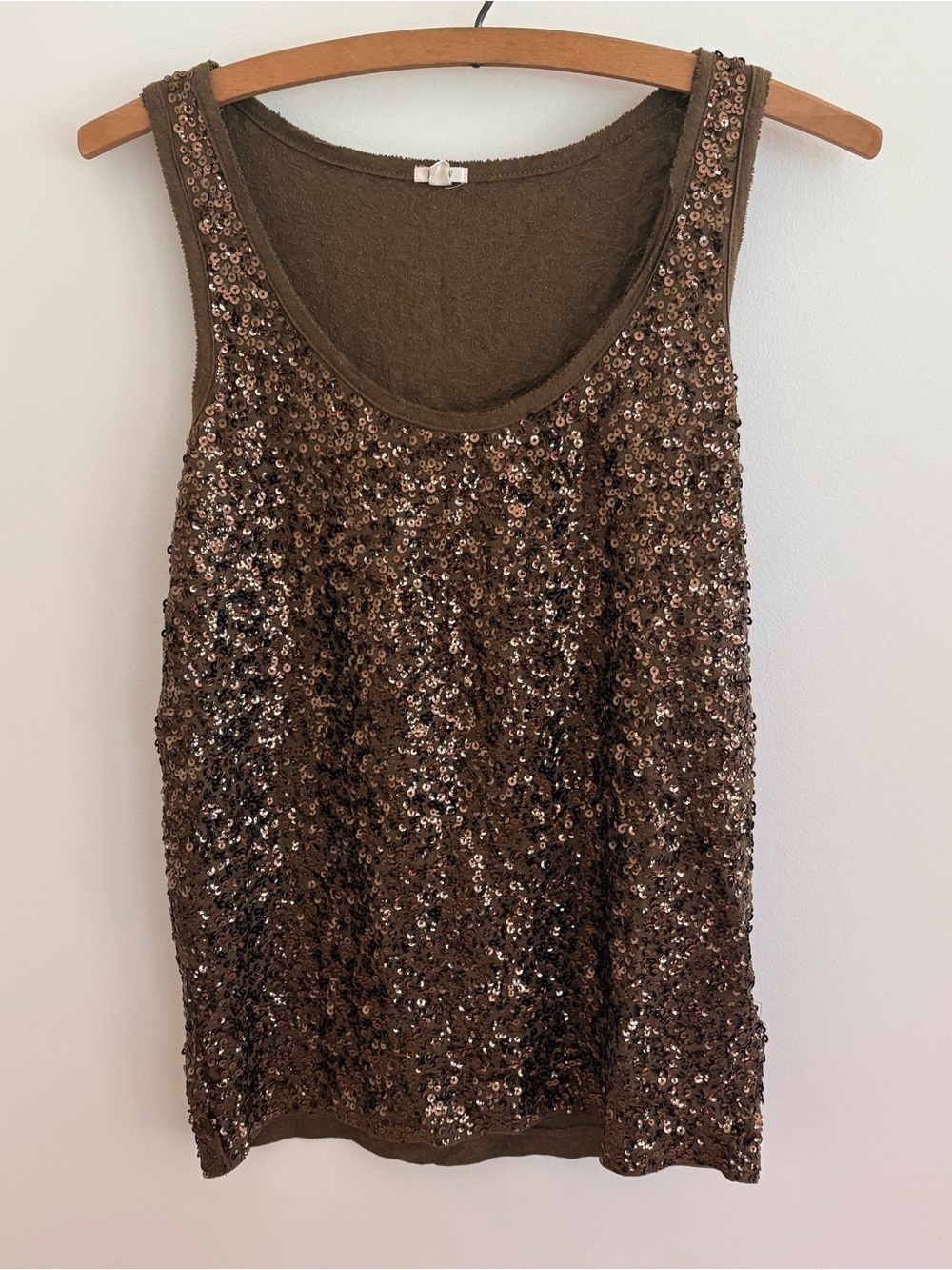 J. Crew Brown Sequined Tank Top